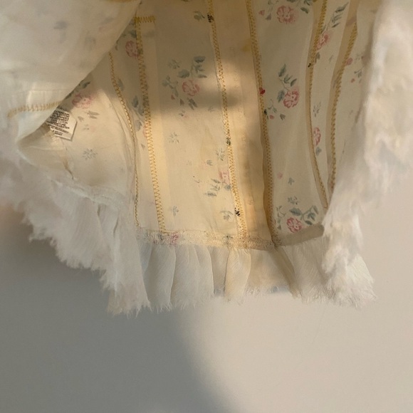 Free People Ivory Floral corset Top - Picture 4 of 6